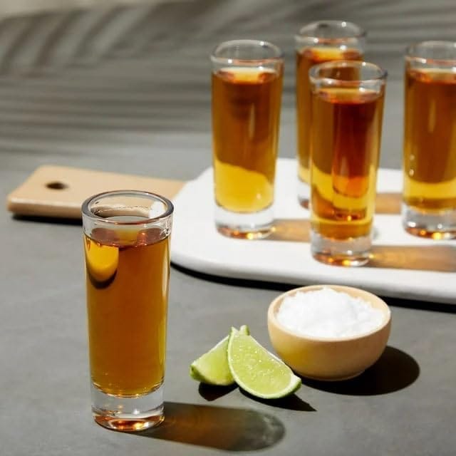 Premium Crystal Juice and Water Glasses | 220 ML | Set of 6 | Long Elegant Drinking Tumbler | Stylish Round Highball Glass for Cocktails, Mocktail |