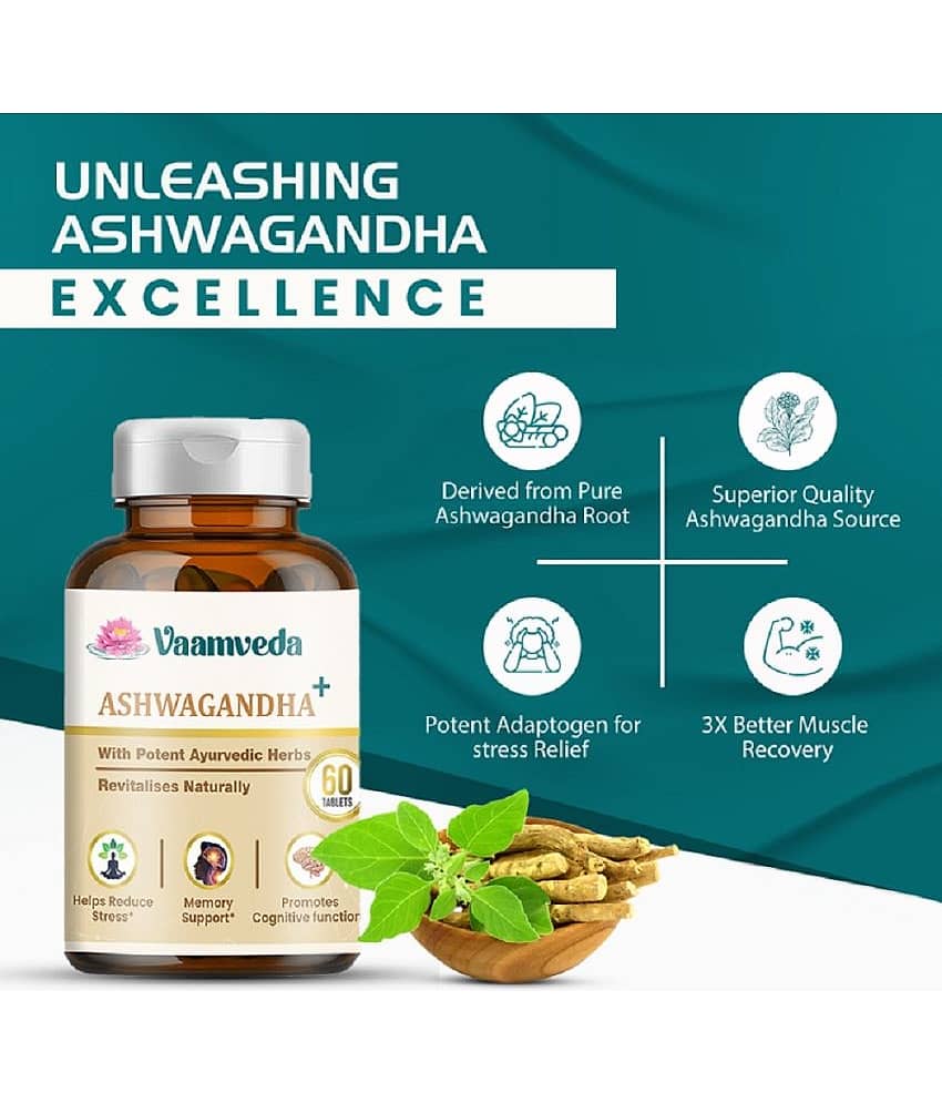 Ashwagandha Tablets Capsules Supplement Extract with Brahmi Gingko Biloba Ayurvedic Jadi Buti – (not KSM 66)
