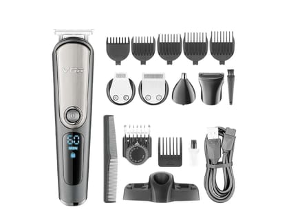 VGR V-105 Black 5-in-1 Grooming Kit for Men, Professional Trimmer & Shaver for Full Styling
