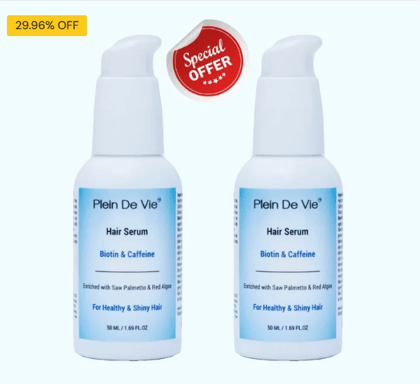 Hair Serum | Biotin & Caffeine | Hair Growth | Healthy & Shiny Hair | Unisex - 2x 50ml