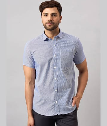 Club York Cotton Blend Regular Fit Striped Half Sleeves Men's Casual Shirt - Blue ( Pack of 1 )