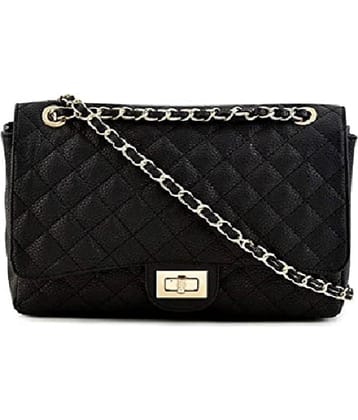 Lychee Bags Sling Bag PU Set of 1 ( Black )