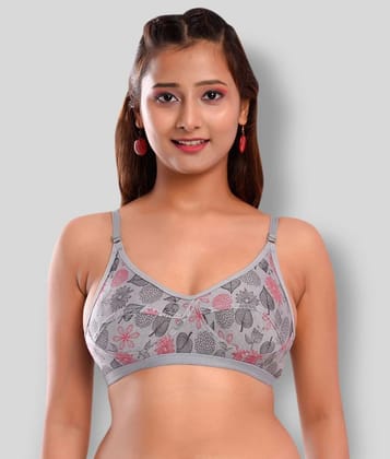 Elina Pack of 1 Cotton Non Padded Womens T-Shirt Bra ( Grey ) - 40B
