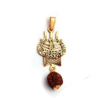 1 GRAM GOLD PLATED MAHAKAL PENDENT WITHOUT CHAIN