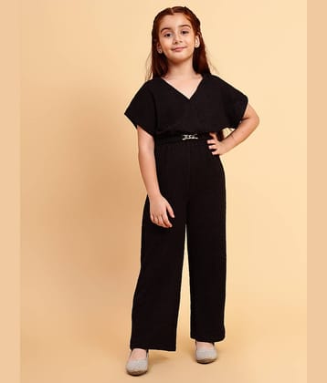Lazy Shark Girls Cotton Blend Jumpsuit ( Pack of 1 , Black )