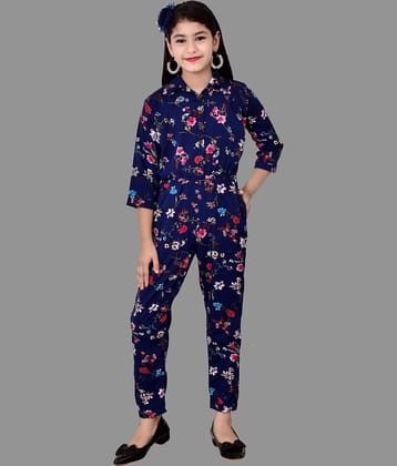 Arshia Fashions Girls Crepe Jumpsuit ( Pack of 1 , Blue )