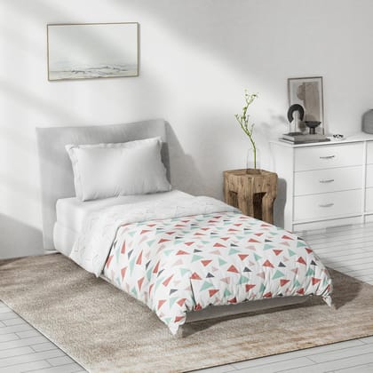 DDECOR - Primary Collection 100% Cotton Abstract Pattern VOLTC Single Dohar|137 CM X 229 CM| - Red
