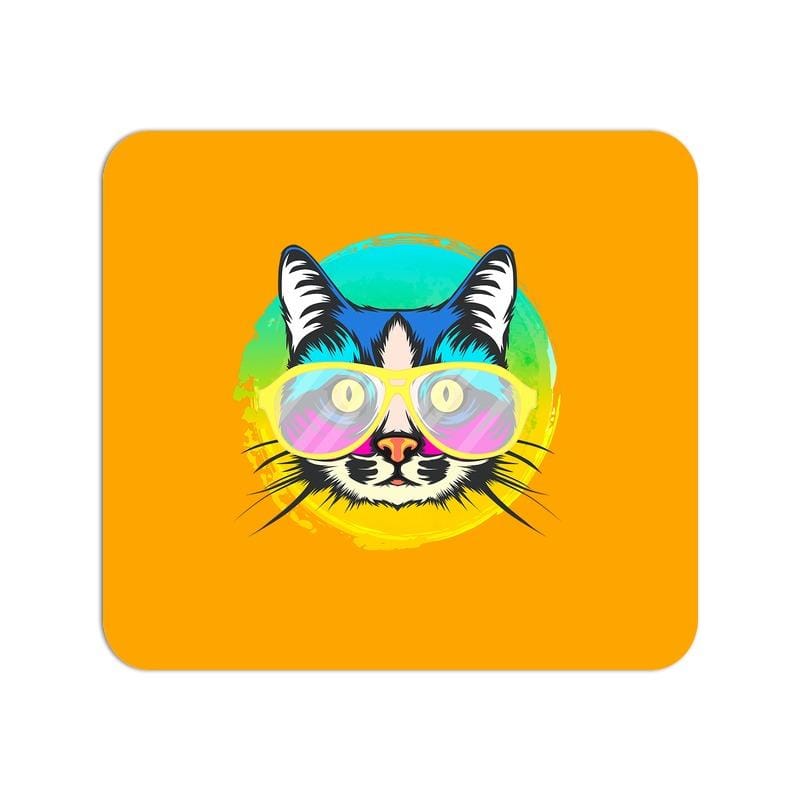 Cat With Glasses Mouse Pad