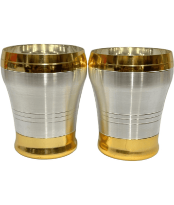 Dynore - Glass Set Steel Glasses 300 ml ( Pack of 2 )