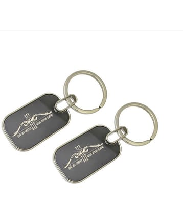 UJJi Silver Men's Regular Keychain ( Pack of 2 )