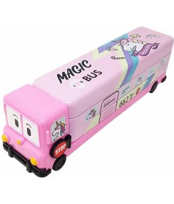 Pink Magic Bus Shape Pencil Box