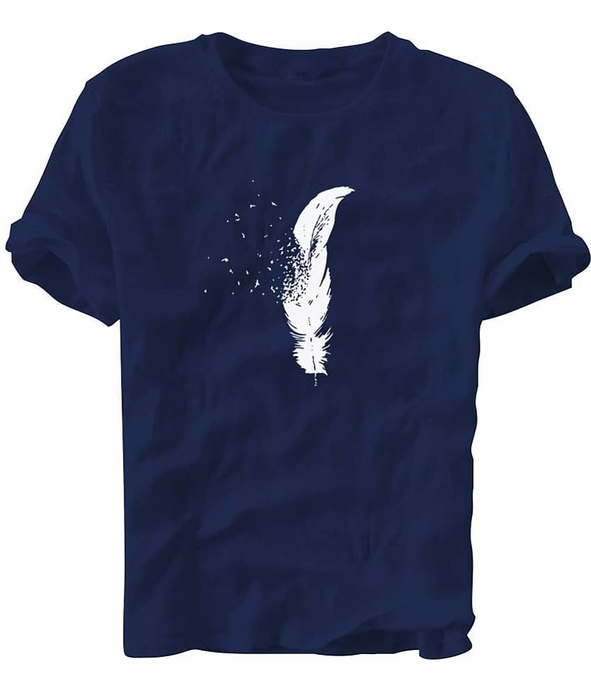 fashion and youth Pack of 1 Cotton Blend Relaxed Fit Men's T-Shirt ( Navy )