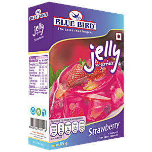 Blue Bird Jelly Crystals - Strawberry, 85 g Carton