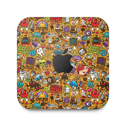 Olive Yellow Abstract Skin For Apple Mac Mini
