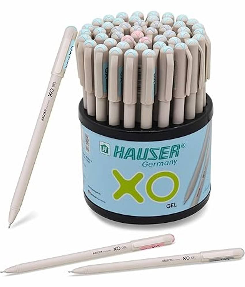 Hauser Xo Gel Pen Pack Of 50 Gel Pen(40 Blue + 7 Black + 3 Red)