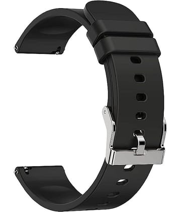EMPERO 22mm Classic Slim Silicone Belt for Watches Smart Watch Strap  (Black)