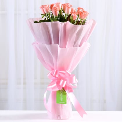 Endearing 8 Pink Roses Bouquet