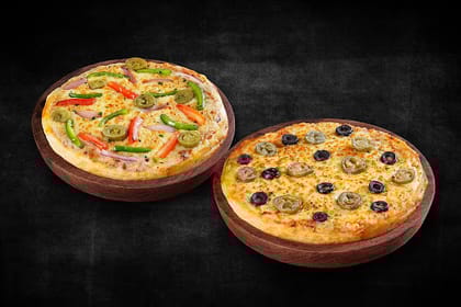 1+1 Veg Cheesy Pizza Mania At 125 Each