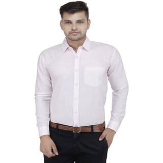 Baleshwar Men Pink Solid Formal Shirt (Pack of 1)