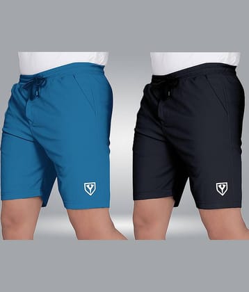 Septem Dark Grey Polyester Men's Gym Shorts ( Pack of 2 )