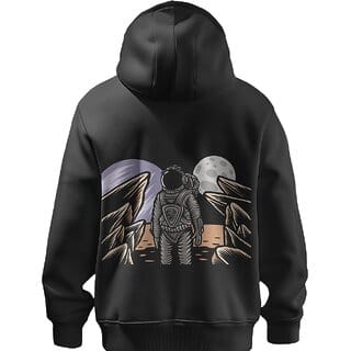 BULL CLOTHING Astronaut Monkey Space Graphic Black Hoodie- 60 Cotton 40 Poly 280 GSM Unisex Casual Sweatshirt (XL) BULL CLOTHING Astronaut Monkey Space Graphic Black Hoodie- 60 Cotton 40 Poly 280 GSM Unisex Casual Sweatshirt (XL)