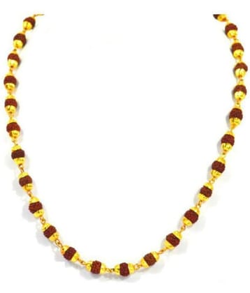 Rudraksha 5 Mukhi Japa Mala Rosary With Golden Cap Hindu Meditationyoga - 38 beads