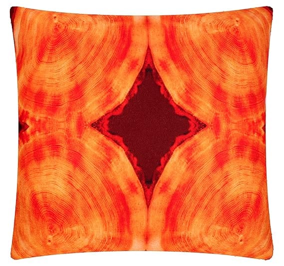 KOKO Home Decorative Cotton Cushion Covers  Orange Red Volcanic Digital Print, 16x16 inches  Perfect for Sofa, Chair, and Bed - Set of 5