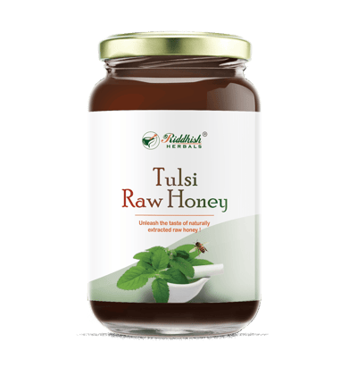 Riddhish HERBALS Organic Pure Tulsi Raw Honey | 100% Natural and Organic Honey | Unprocessed, Unfiltered, Unpasteurized Tulsi Honey | 500gm