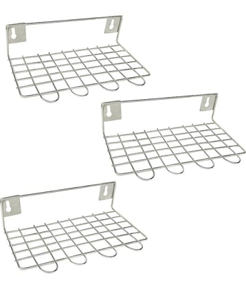 JISUN - Silver Stainless Steel Dish Racks ( Pack of 3 )