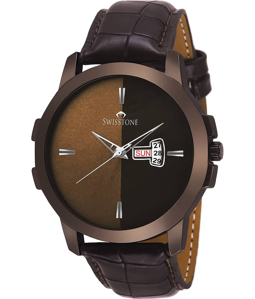 Swisstone - Brown Leather Analog Men's Watch
