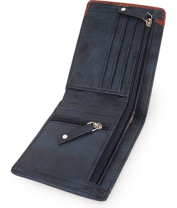 Classic World PU Self Design Men's RFID Wallet With 5 Slots For Card ( Blue , Pack of 1 )