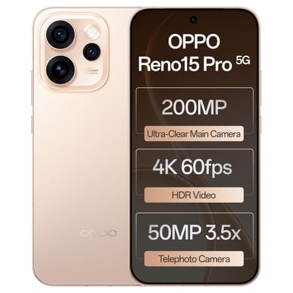 Oppo Reno15Pro 5G (Sunset Gold 12GB RAM, 256GB Storage) with No Cost EMI/Additional Exchange Offers