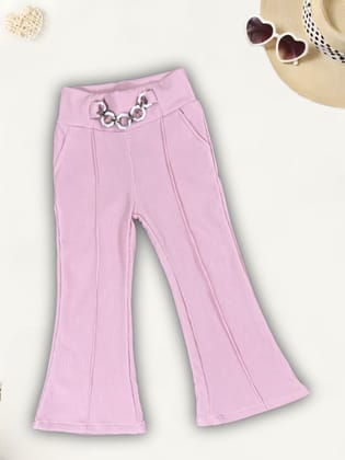 Girls Bell Bottom Pant [GJ-890] [4-12 Years]-6-7Y (Size - 28) / Pink / Imported