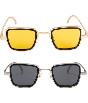 Kanny Devis - Gold Square Sunglasses ( Pack of 2 )