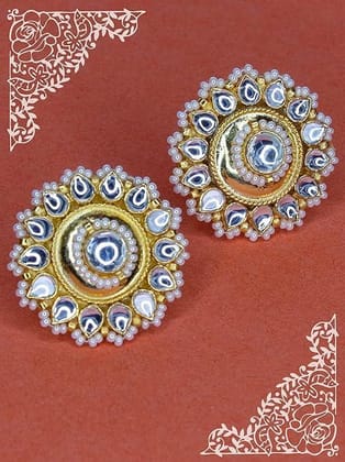 Gold Plated Jadau Kundan Studs'