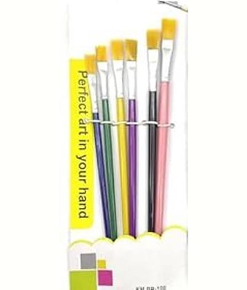 ECLET 6 Pcs Different Size Paint Brush Set (Flat) E