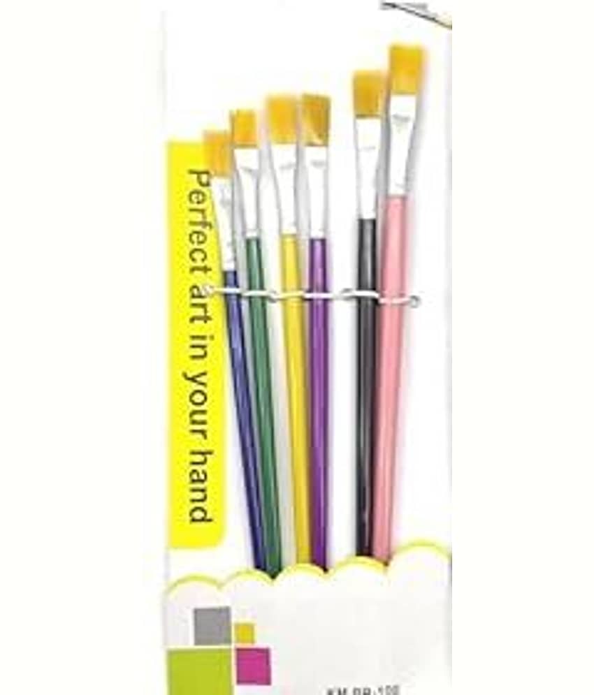 ECLET 6 Pcs Different Size Paint Brush Set (Flat) E
