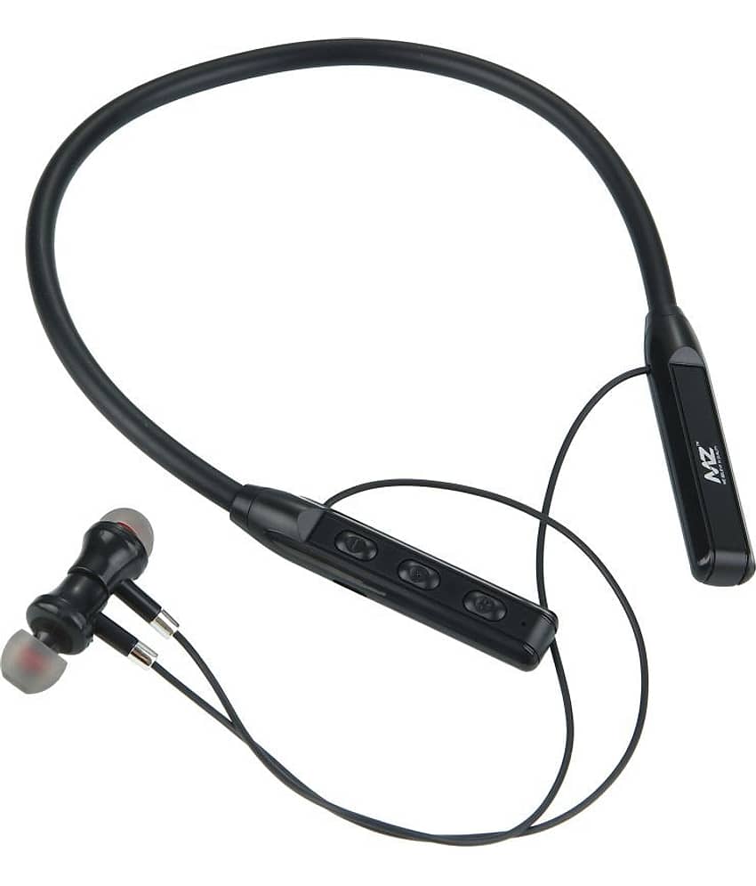 MZ In-the-ear Bluetooth Headset with Upto 25h Talktime Noise Cancellation - Black