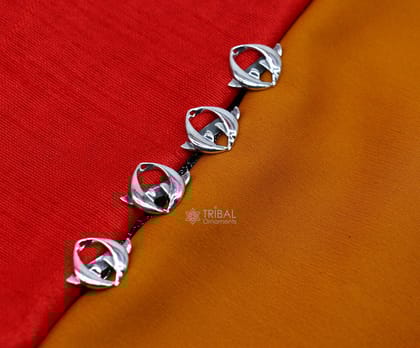 Dolphin pair design 925 Sterling Silver set of 4 kurta Buttons for Fashion Perfection, silver cufflinks, cultural trendy jewelry btn44