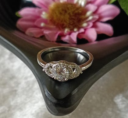 CZ Silver Plated Finger Ring- FR 2513