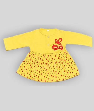Babeezworld Baby Girls 100% Cotton Frocks ( Yellow )