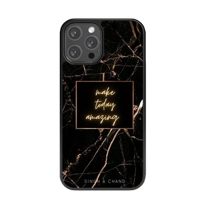 Black Marble Glass Phone Case