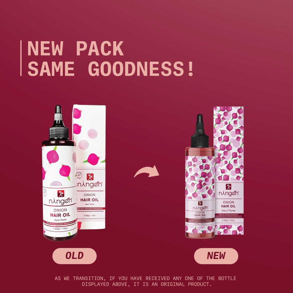 Ningen Onion Hair Oil I Power of Soya and Thyme I Dermatologically Tested, Paraben Free I Helps Reduce Hair Fall, Promote Hair Growth and Moisture I 200g
