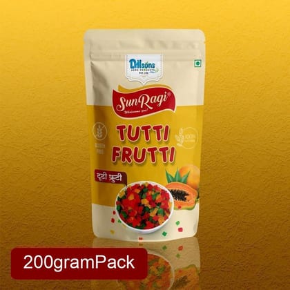 SunRagi Premium Tutty Fruity, 200g | Naturally Sweet & Flavourful | Ideal Topping for Desserts, Cakes & Paan
