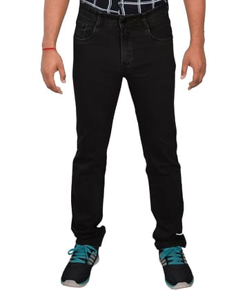 plounge - Black Denim Regular Fit Men's Jeans ( Pack of 1 )