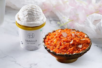 Gajar Halwa (80gm) & Vanilla Ice Cream Combo