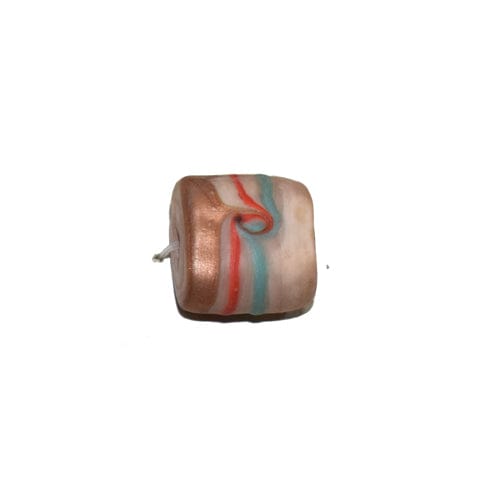 Beadwaala Handmade Fancy Lampwork Glass Beads For Jewelry Making. (Flat Square) SFL-177-Per Packet 25 Pcs / 15X8 MM