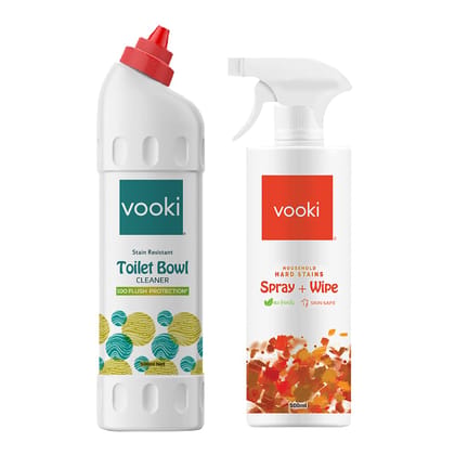Vooki Ecofriendly Hard Stains Removal Spray, Wipe for Toughest House Hold Stains & Toilet Bowl Cleaner, 100 Flush Protection, (Combo Pack of 2, 500ml Each)… Vooki Ecofriendly Hard Stains Removal Spray, Wipe for Toughest House Hold Stains & Toilet Bowl Cleaner, 100 Flush Protection, (Combo Pack of 2, 500ml Each)…