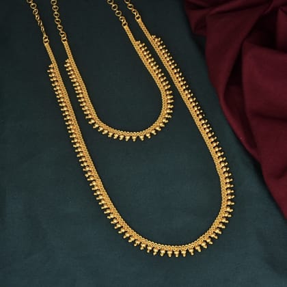 Premium Micro Plated Necklace And Long Haram