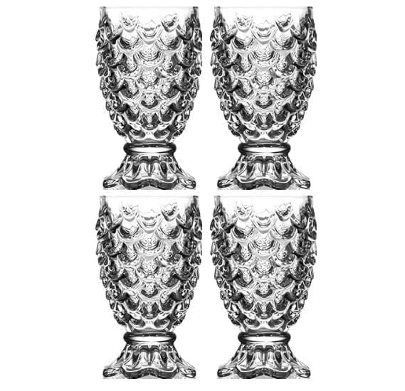 Crystal Clear Pineapple Shaped Juice Glasses | 180 ML | Creative Drinking Glass Suitable for Cocktail, Mocktail, Juice, Falooda, Soda, Mojito |